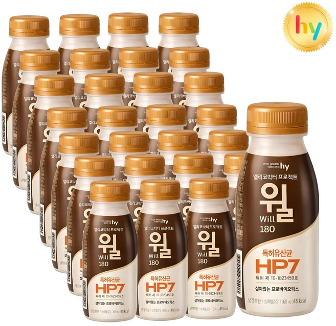 hy 한국야쿠르트 헬리코박터 프로젝트 윌 요거트 180ml, 28개