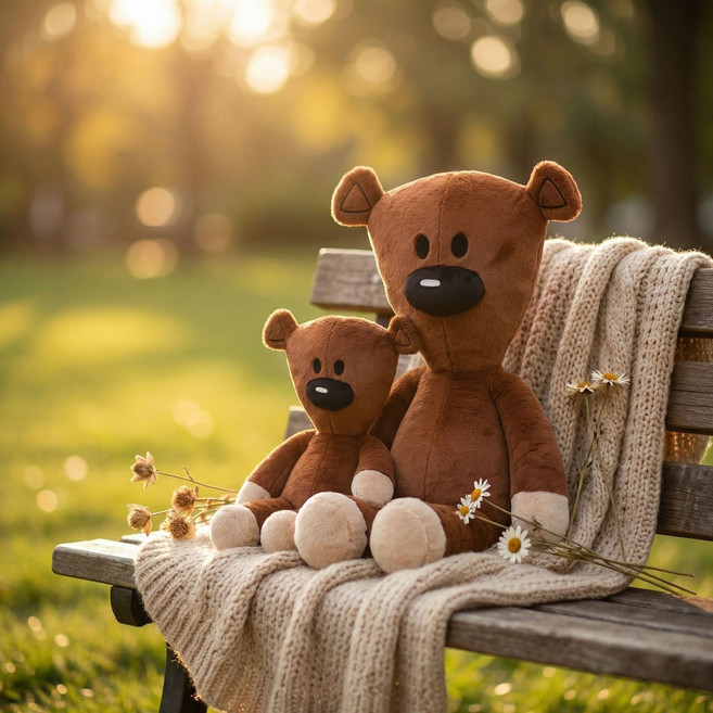 可愛憨豆熊毛絨玩具公仔 泰迪熊玩偶 陪睡娃娃 禮物, 1個, 憨豆小熊25厘米