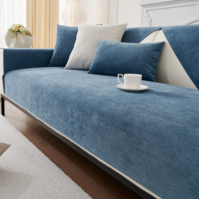 가려거든 모던심플 사계절 방수 미끄럼방지 쇼파커버, 블루, 1개