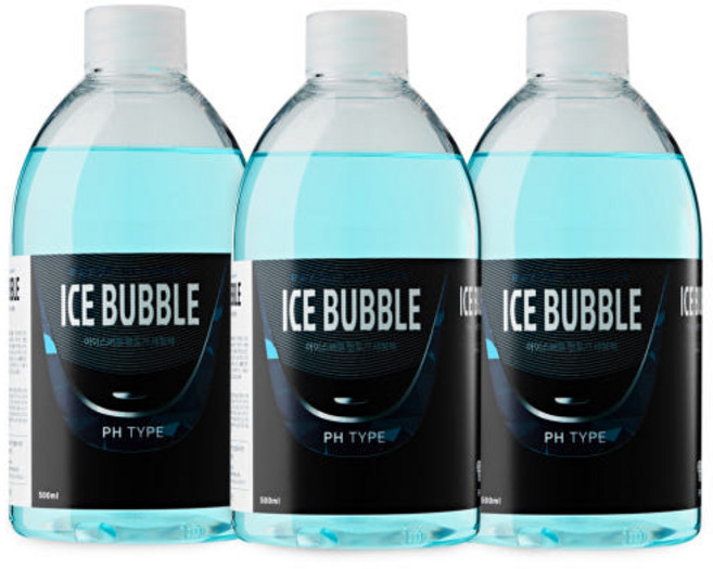 아이스버블 면도기클리너 세정액 PH타입 500ml x 3p + 세척용 유리컵, 3개