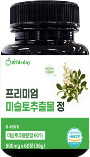 국내산100% 프리미엄 미슬토추출물90% 겨우살이 참나무 타히보 블랙마카 추출물정 nk엔케이세포 렉틴 면역력 식약청인증, 1개, 60정