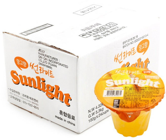썬라이트 젤리푸딩 망고, 180ml, 24개