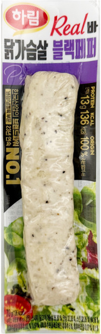 하림 닭가슴살 리얼바 블랙페퍼 70g Real바, 1개, 80g