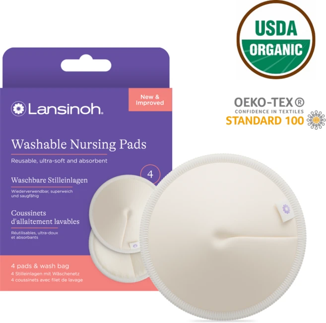 란시노 다회용 워셔블 모유 천 수유패드, 4개입, 1개 - 쿠팡