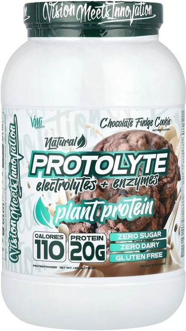 VMI Sports ProtoLyte Plant Protein Powder Chocolate Fudge Cookie 1.65 lb 750 g, VMI Sports, ProtoLyte, Plant P - 쿠팡