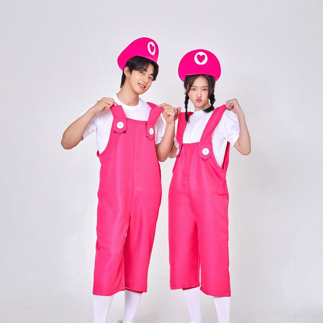반티고고 코스프레 체육대회 반티세트 할로윈 피치공주 핑크 멜빵세트