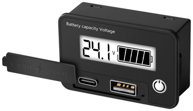 8-30V 배터리 용량 표시기 LCD 디지털 전기 미터 납산 리튬 LiFePO4 자동차 오토바이 전압계 전압 게이지, 03 white, 1개