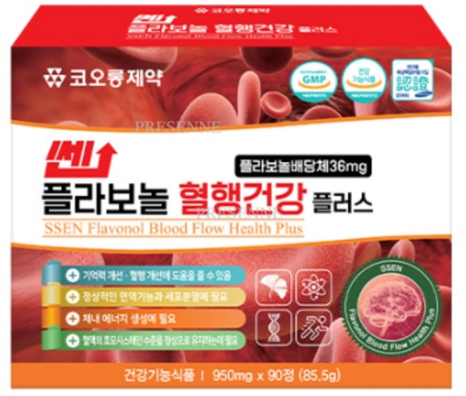 플라보놀 혈행건강 혈행개선 기억력개선 도움줄수있음 90정, 1개