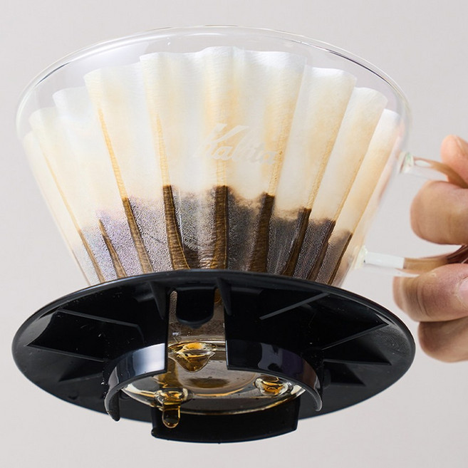 칼리타 웨이브 글라스 드리퍼 155 블랙 1~2인용, 1개, 1, 300ml