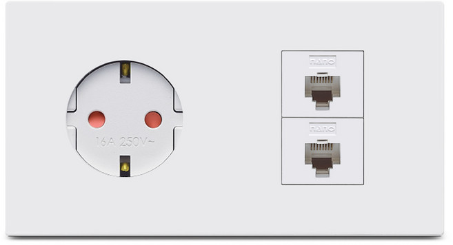 나노 유로 유럽형 콘센트 1구+8P+8P 화이트, 1개