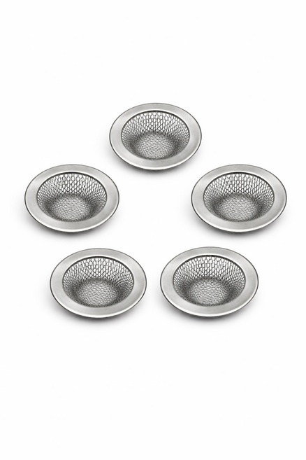 싱크대 거름망 스텐 5cm 배수구망 음식물 걸름망 세면대 원형 거름망, 5개, 실버