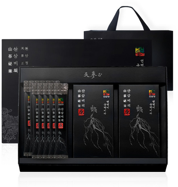 고농축 산삼진액 천삼정 산삼비책 스틱 / 하루 1포 고함량 진세노사이드 세트 식약처 인정원료 사용, 1개, 600ml