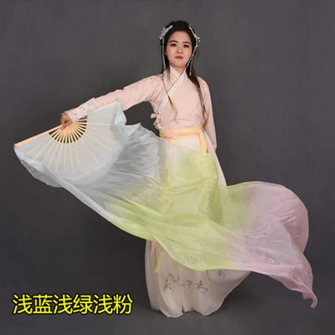 실크 밸리 춤 부채 베일 나무 갈비 무대 여성소녀용, A. 120cm, 15. Picture color 13 / B. 1..., 1개