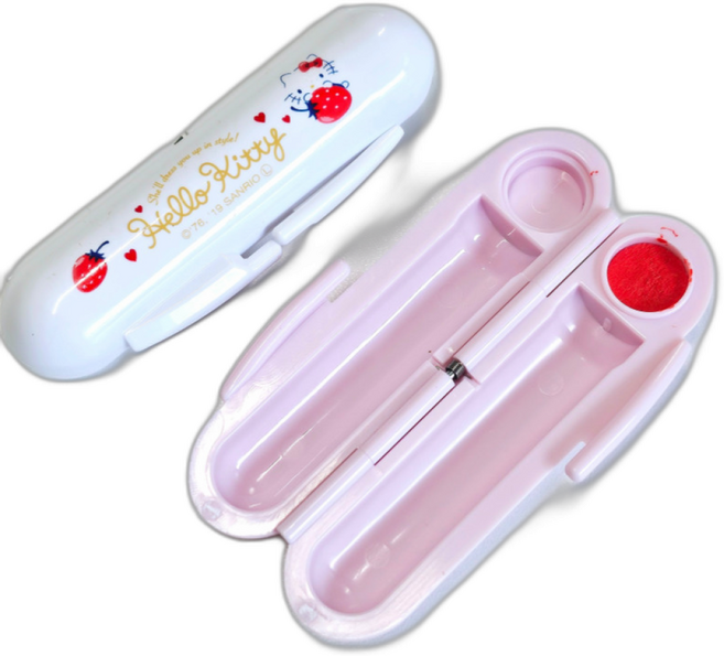 휴대용 인주케이스 도장집 스탬프보관 파우치, 핑크