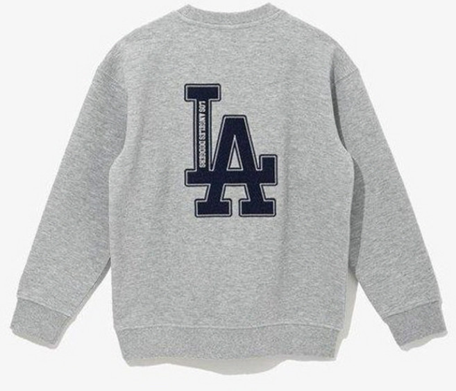 뉴에라 MLB LA다저스 베이직 로고 맨투맨 헤더 그레이 13781156