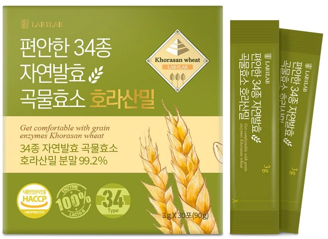 랩온랩 편안한 발효 곡물 효소 포스트바이오틱스 유산균, 3g, 30개 - 쿠팡