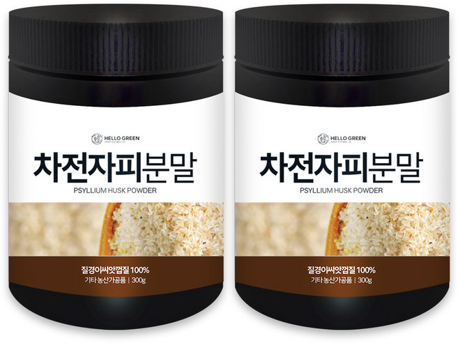 헬로우그린 차전자피 분말 가루 300g(통) 식이섬유, 300g, 2개