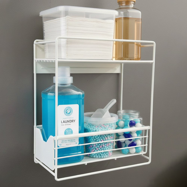 살림생각 다용도 슬라이딩 냉장고 자석 선반, 2단, 화이트