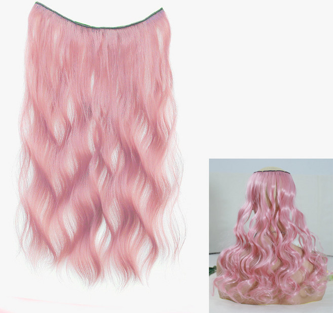 부분 가발 브릿지 붙임머리 헤어 피스 똑딱이 컬러 투톤 그라데이션, 1개, 핑크