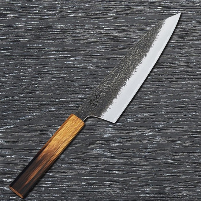 堺孝行 紅蓮 焰 劍型牛刀 青二鋼槌目黒打 堅木漆塗柄 高品質, 1個