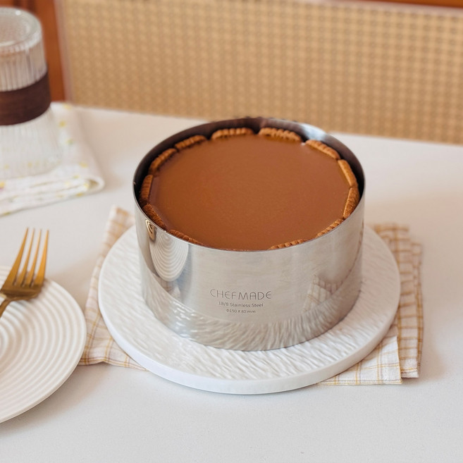 CHEFMADE 스테인리스 원형 무스링 베이킹 몰드, 1개