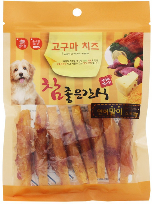 펫더맨 강아지 참좋은간식 고구마치즈, 연어말이, 100g, 50개