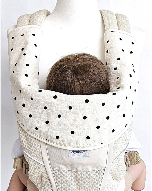 메롱베베 아기띠 침받이 올인원 일체형, 1개, 내츄럴도트