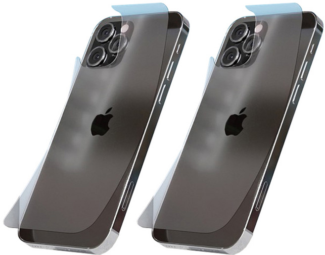 다이아큐브 간편부착 무광택 지문방지 휴대폰 후면 외부보호필름 2매, 2개