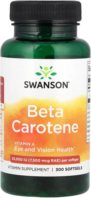 Swanson 베타카로틴 25000IU(RAE 7500mcg) 소프트젤 300정, Swanson베타카로틴25000IURAE7500mcg소, 1개 - 쿠팡