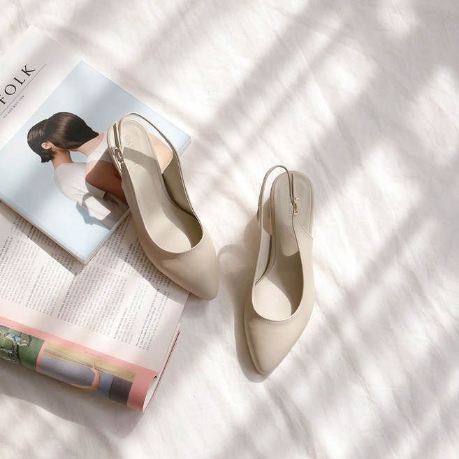 국내제작 발편한 베이직 슬링백 펌프스 힐 5cm 여성 구두