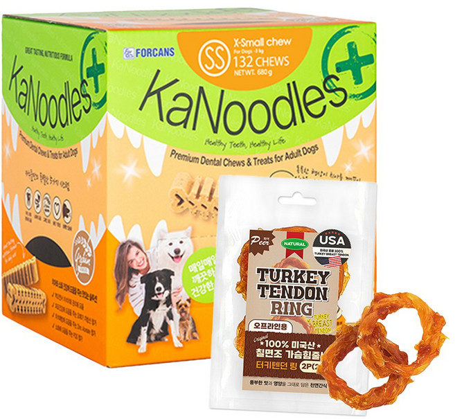 이슈펫 그린백 or 터키츄링 2p 증정 카누들 강아지 입냄새 애견 치석제거 플러스 필로팩 덴탈껌, 680g, 1개, SS--터키츄링2p