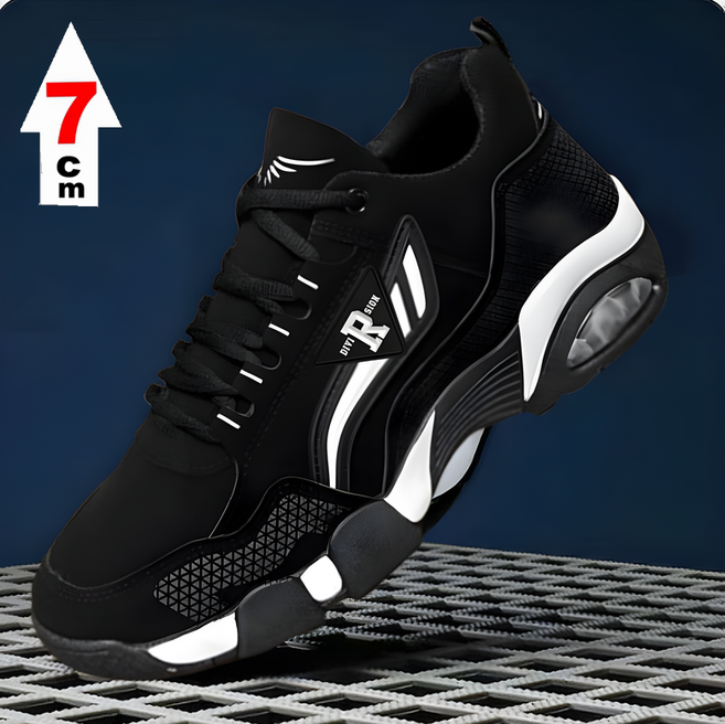 JY 남성 키높이 8CM 가죽 패션 운동화 수제화 하이탑 다이얼 스니커즈 케주얼 다용도 캠핑 하이킹 남자신발 사계절신발