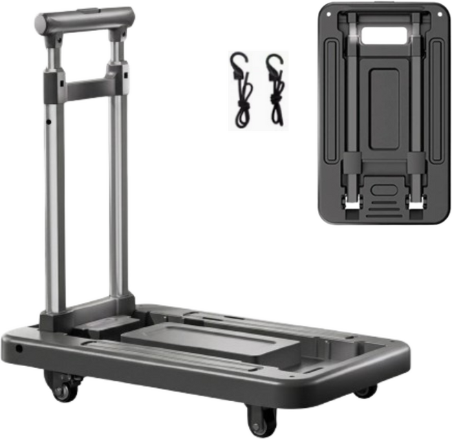 포지픽 접이식 카트 구루마 핸드카트, 블랙, 1개