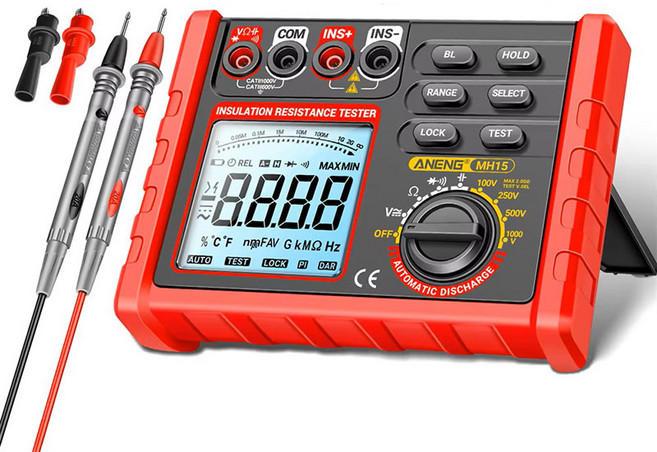 프리라이프 - 디지털 절연 저항계 메가 저항 테스터기 누전 전류 전기 전압 측정기 멀티미터, NH16 (배터리 미포함), 1개