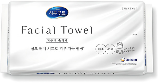 시루콧토 페이셜 타월 40p, 실크터치, 1개