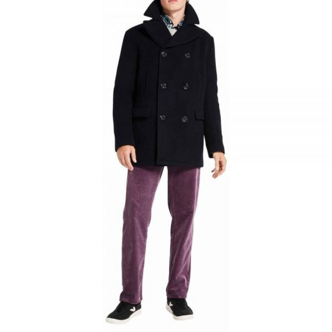 Brooks Brothers 남성용 울 클래식 피 코트 네이비 [호환]