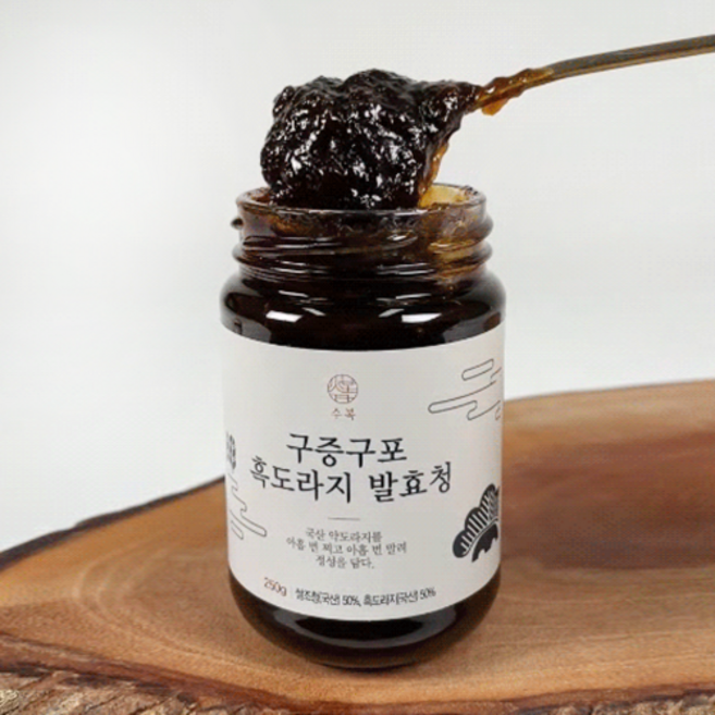 도라지청 발효청 수복흑도라지 흑도라지청, 1개, 250g