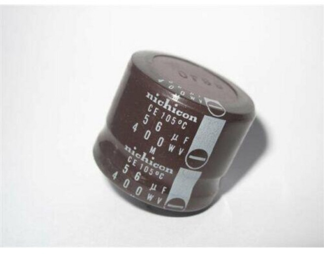 NICHICON 56uF 400V 105C 牛角型立式電解電容, 1個