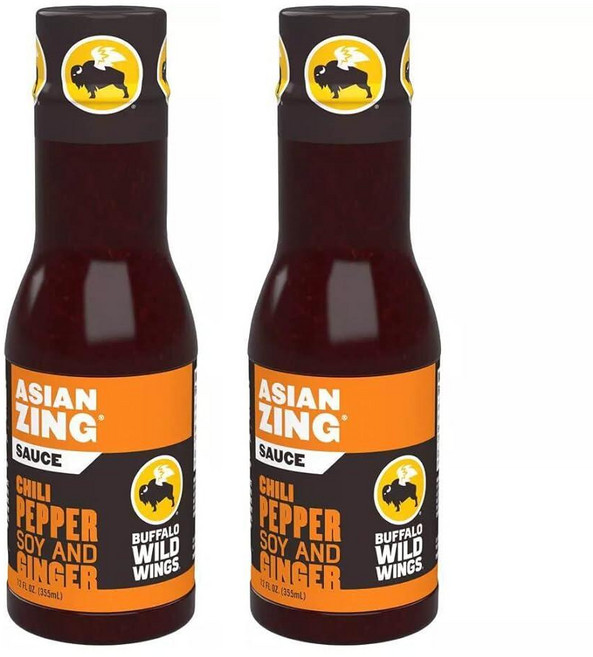 Al Amin Foods 아시안 징 소스 칠리 후추 간장 및 생강 포함 - 2병 각 355g(12온스) Buffalo Wild Wings 제작, 355ml