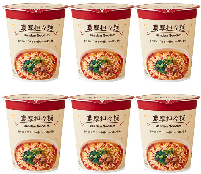 일본 로손 오리지널 진한 탄탄멘 컵라면, 6개
