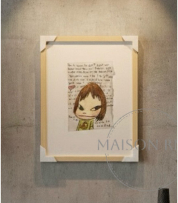 瑪森藝術 奈良美智 Yoshitomo Nara 絕版海報 橫濱手稿 Drawing file 含框, B