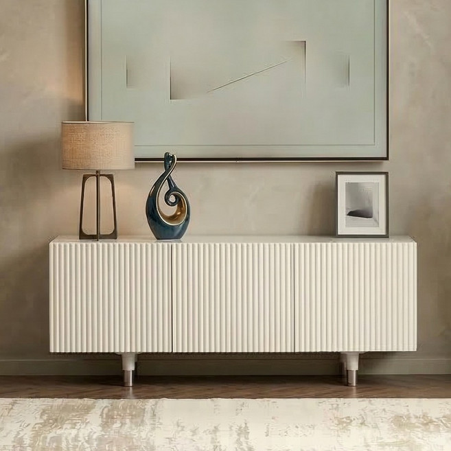 우아미 밀코 템바보드 거실장 티비다이 TV장 1350 방문설치, 아이보리