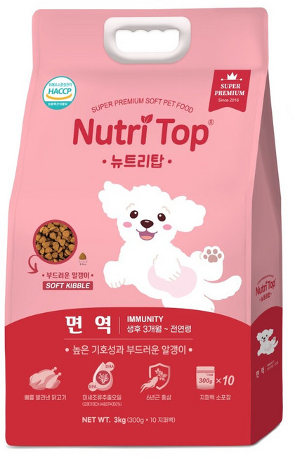 뉴트리탑 전연령 면역 소프트사료, 1개, 닭, 3kg