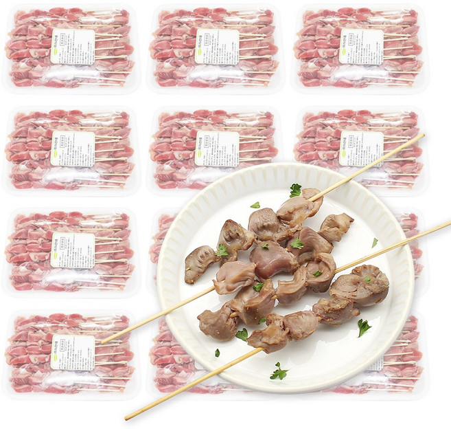 가나안식품 업소용 닭똥집꼬치 20팩 냉동 닭꼬치 숯불 캠핑 파닭 데리야끼, 500g