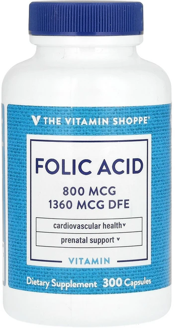 더 비타민숍 엽산 800mcg 캡슐 300정, 100 개 - 쿠팡