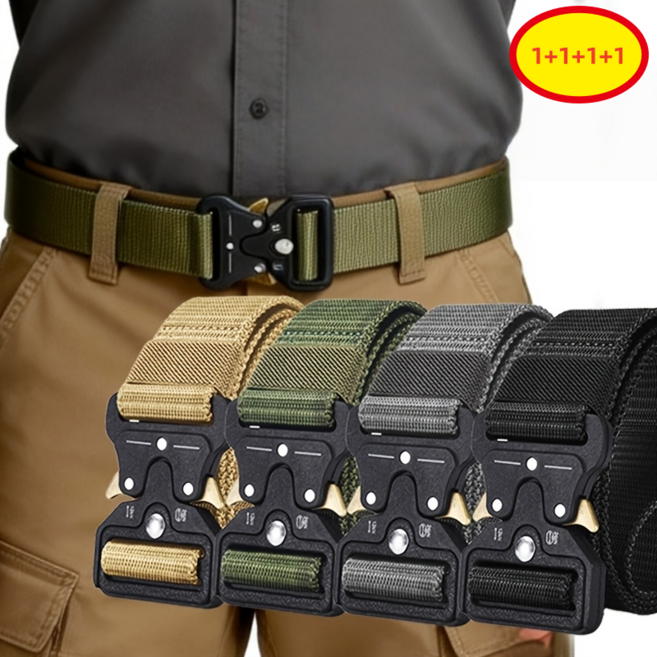 1+1+1+1 남녀공용 캔버스 벨트로 나일론 스트랩 소재로 내구성과 제조에 자유로운 조절이 가능하며 가볍고 빠른 플라스틱 버클 탈부착으로 작업 아웃도어 캐주얼 등 어디에나 잘