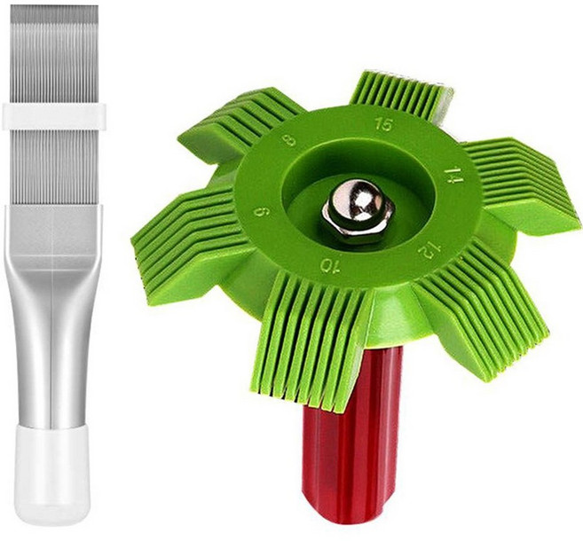 에어컨 핀 청소 도구 범용 라디에이터 핀 수리 빗 자동 냉각 시스템 청소 도구 증발기 수리 키트, Set B, 1개