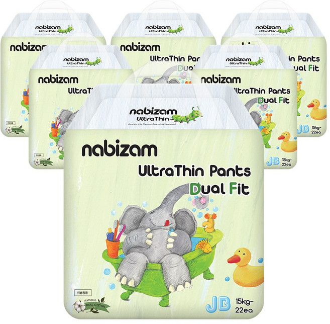 나비잠 기저귀 울트라씬 듀얼핏 팬티 6팩, 점보형(2XL), 132매