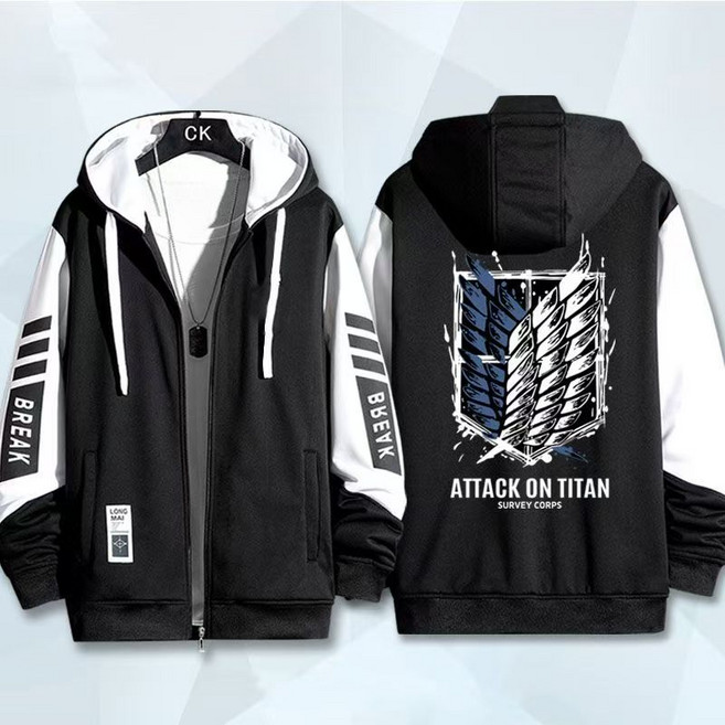 ZCBV남자 진격의 거인 자유의 날개 병장 앨런 수사병단 집업 후드 야상 긴팔 카디건GS1788