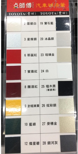 【新盛油漆行】點師傅 豐田 TOYOTA 汽車點漆筆 全系列 汽車機車專用修補漆, 7蜜棗紅, 1個